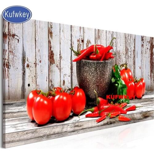 Red Chili Vegetables 5d diy diamond painting Diamond embroidery full square/round diamond mosaic Crystal Diamond,kitchen Decor