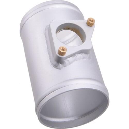 Car 76mm MAF Mass Air Flow Sensor Mount Adapter Tube Silver Fit for Toyota Mazda 3 6 Subaru Suzuki