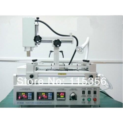 Free shipping 220V hot air & Infrared Preheating BGA rework station Honton HR-R392 with movable PCB holder upgrade from HT-R390