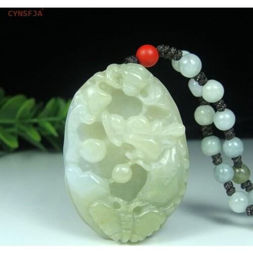 CYNSFJA Real Rare Certified Natural A Grade Burmese Emerald Jadeite Dragon Jade Pendant High Quality Hand Carved Wonderful Gifts