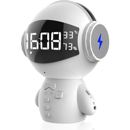 Childrens robot alarm clock Bluetooth small speaker mobile phone universal microphone K song charging treasure