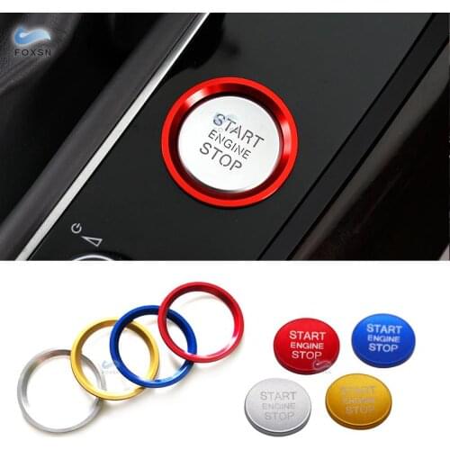 For Audi A4 B9 A5 A6 A7 C7 Q5 8R Aluminum Alloy Engine Start Stop Button Ring Cover Decorative Trim