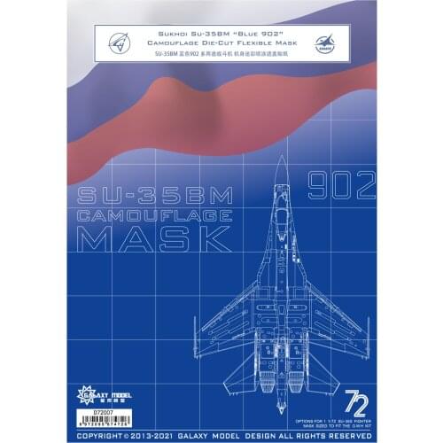 GALAXY Tools D72007 1:72 Sukhoi Su-35BM "Blue 902" Camouflage Die-Cut Flexible Mask Assembly Model Building Tool For Gundam DIY