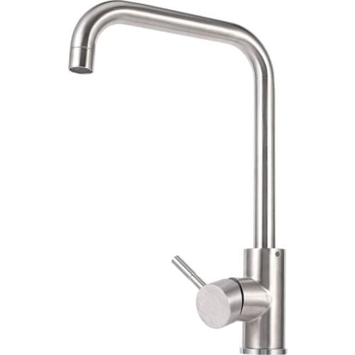 Kitchen Faucet Stainless Steel Faucet Single Hole Kitchen Hot Cold Water Faucet G1 / 2 Standard Interface