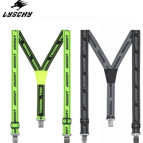LYSCHY Heavy Duty Braces Pants Suspender Elastic Adjustable Y Back Straps For Motorcycle Racing Riding Universal Pants Suspender