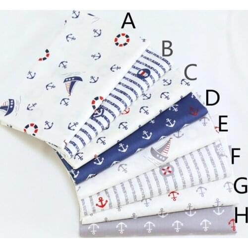 160CM*50CM navy sailing cotton fabric sewing baby cloth infant linens kids bedding quilting tecidos patchwork sewing tissue
