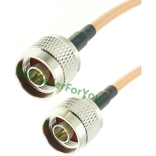 N Male Connector Plug To N Male Connector Straight Rf Crimp Coax Pigtail RG142 Cable