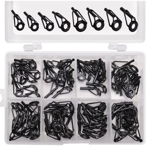 Set of 80 PCS/box Fishing ceramic high carbon steel rod fittings
