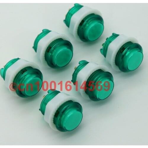 New Reyann 6Pcs/lot 5V 24mm Arcade LED Illuminated Push Button For PC Game Controller USB Universal Arcade Handle Games - Green