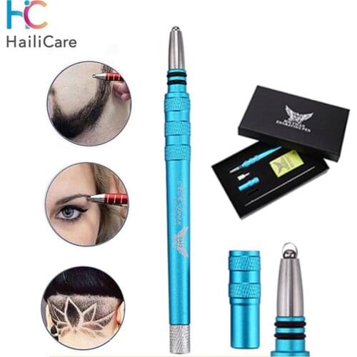 Hair Scissors Tattoo Style Hair Engraving Pen Magic Beard Trimmer Mustache Shaving Back Head Hair Carving Salon Styling Tool