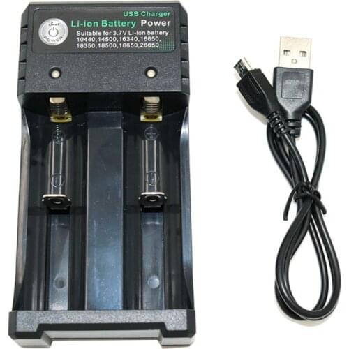 3.7V 18650 Double Slots Charger Portable 18350 16340 14500 USB Interface E-cigarette Independent Li-ion Battery Charging Device