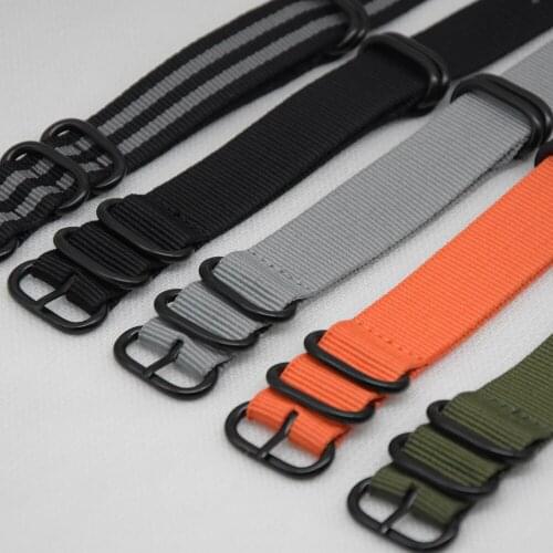 20mm 22mm 24mm Nylon Watchband Strap NATO 3 Buckles port Wristwatch 5 colors Replacement Watchband High quality