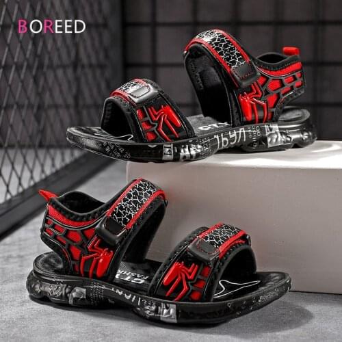 New 2021 Summer Sandals For Boys Fashion Casual Sandalias Kids Shoes Non-slip Soft Bottom Leather Boys Children Sandals