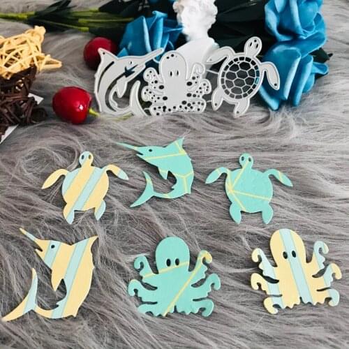DIY Marine Life dolphin tortoise Jellyfish Cutting Dies Metal Cutting Stencils for stamp DIY Marine Life Cutting die