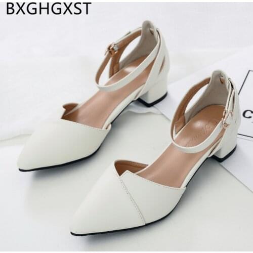 Mary Jane Shoes block heel shoes women heels sandals sexy brand black pumps women shoes ladies high heels leather shoes women