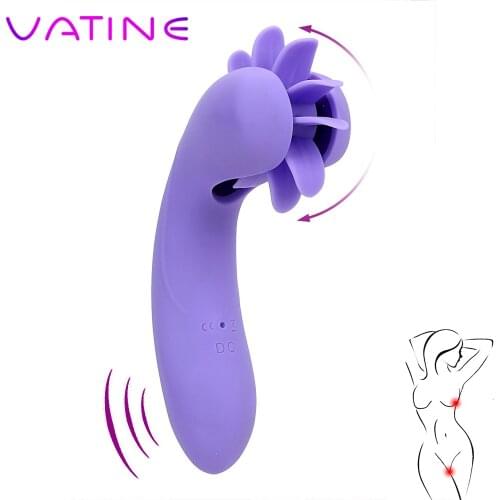 VATINE Vaginal Vibrator Sex Toys For Women Tongue Licking Toy Rotation Oral Sex Adult Masturbation Clitoris Stimulator Dildo