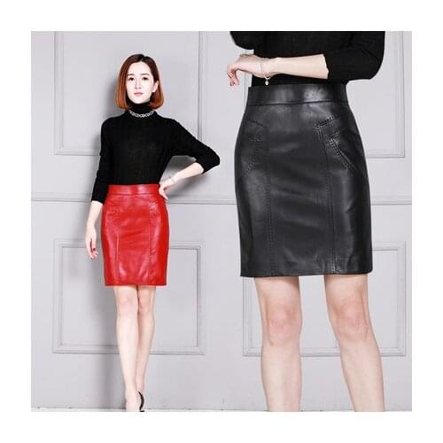 Top brand Fashion Genuine New Sheep Leather Skirt K6 high quality