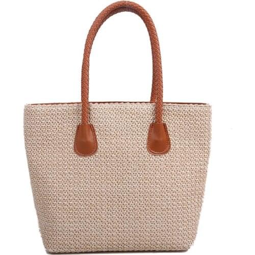 Womens Summer Bag Straw Totes Hand-Woven Handbag Female Bohemian Beach Bags Travel Holiday Vacation Leisure Handbag rattan Bag