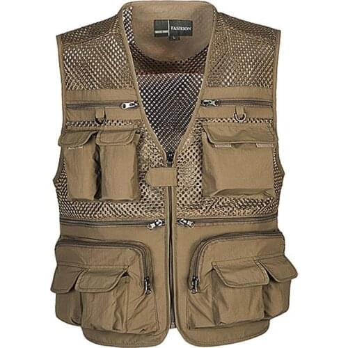 Unloading Tactical Vest Coat Fashion Mens Summer Photographer Waistcoat Mesh Work Sleeveless Jacket Tool Many Pocket Vest Male