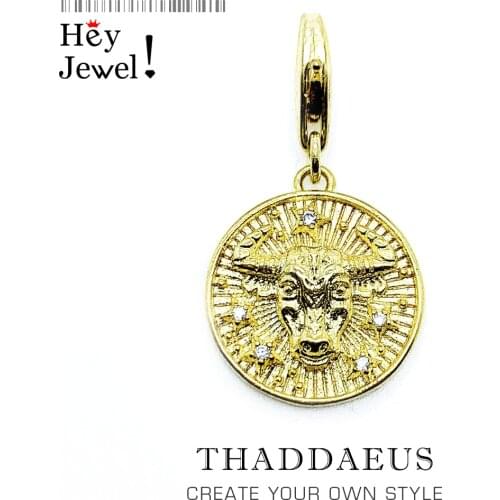 Zodiac Sign Taurus Charm Pendant Europe New Collection Charm Good Jewelry Club Tms Gift In 925 Sterling Silver Fit Bag Bracelet
