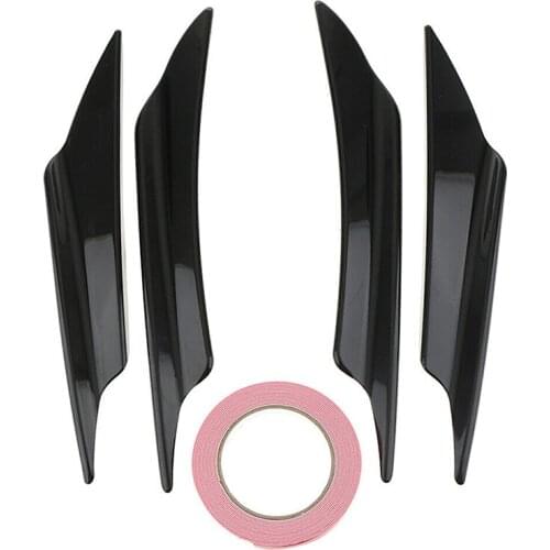4PCS Universal Front Bumper Side Canards Splitters Fins Lip Splitters Fin Air trim Auto Body Side Wing Canards Splitters