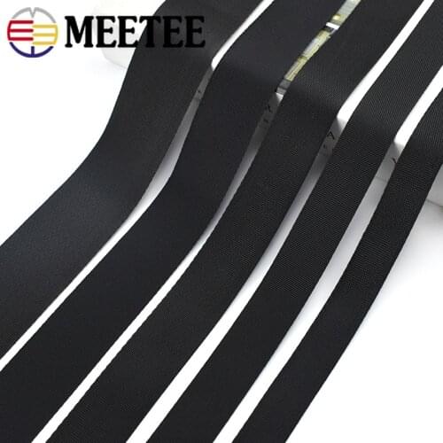 5yards Meetee 2/2.5/3.2/3.8/5cm Black Webbing Ribbon Band Dog Collar Belt DIY Sewing Bags Parts Straps Seat Belt Shoes Clothing