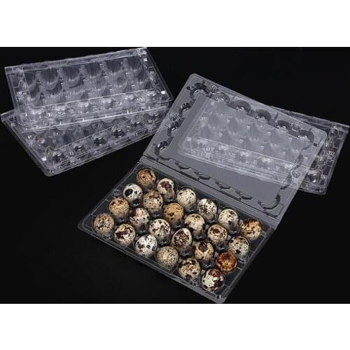 500pcs 24 Holes Quail Eggs Container Plastic Boxes Clear Eggs Packing Storage Box Tray Retail Packing SN1085