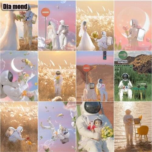 5D DIY Diamond Painting Astronaut Diamond Embroidery Wedding Dress Reed Scenery Mosaic Cross Stitch Handmade Gift Home Decor