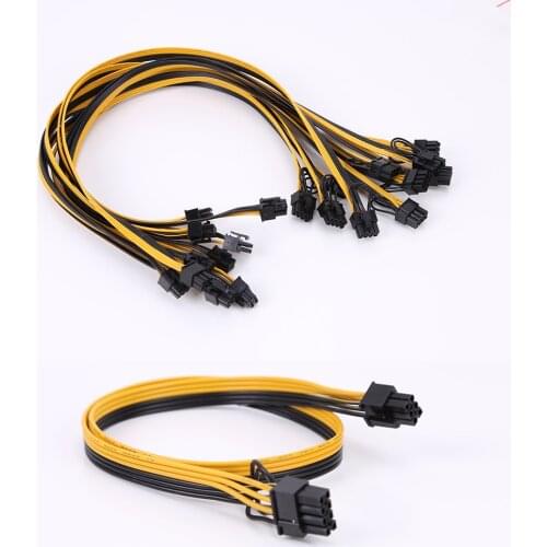 6 pin to Dual 6+2 pin Power Splitter Graphics Card PCIE PCI Express for mining farm video card gpu for riser extension cable