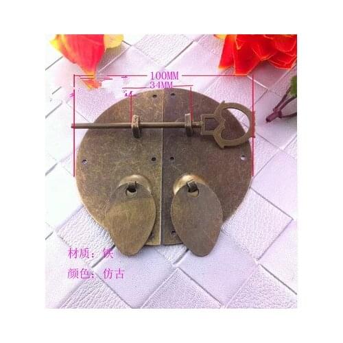 A2 Antique box buckle diameter circular iron handle crafts antique Chinese furniture DIY nasal lock accessories