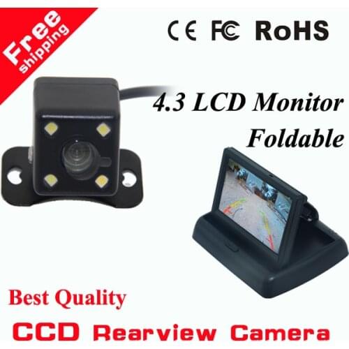 HD CCD rear view Camera + 4.3" HD 800*480 Car Mirror Monitor rear view mirror monitor CCD car parking camera back up camera