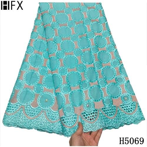 HFX Swiss lace Fabric 2021 Heavy Embroidery Soft African Lace Fabric Dry lace Swiss Voile Lace In Switzerland 5 yards For Dubai