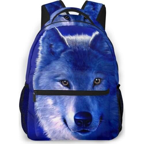 Cool Wolf Backpack for Girls Boys Travel RucksackBackpacks for Teenage school bag