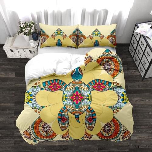 3d Sea Turtles Printed Bedding Set Tortoise Duvet Cover Marine Animal Home Textiles 2/3PCS Cartoon Beauty Bedclothes