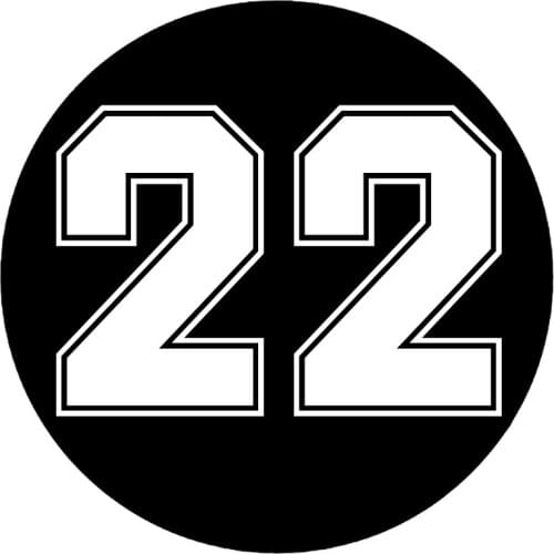 14cm*14cm Creative Cutting Number 22 Fun Car Sticker PVC Personality Fashion Auto Window Waterproof Exquisite Decal Decorate