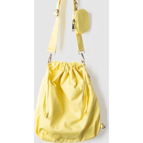 New Fashion Soft Canvas All-match Solid Color Large Capacity Bucket Bag Student Bag Shoulder Bag Crossbody Bag Office Daily