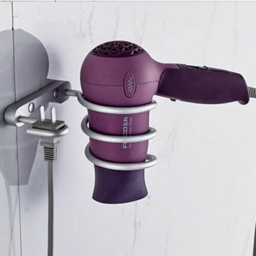 Wholesale and retail satin finished aluminum alloy hair dryer holder,bathroom accessories