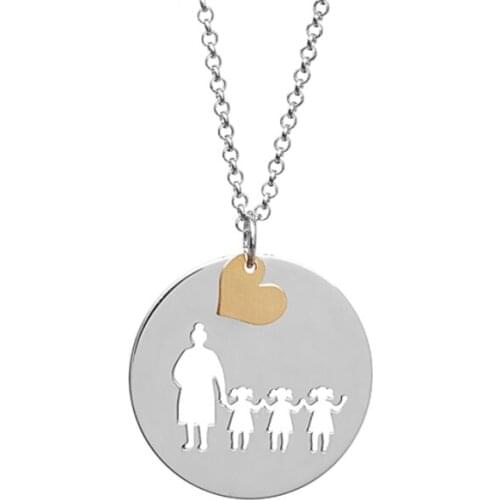 Family Patterned Silver / Gold Necklace