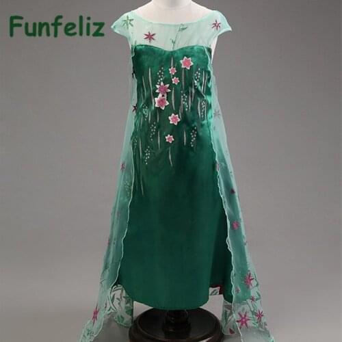 Dress Elsa Snow Queen Dress for Girls Princess costume Baby Girl Vestido Gown girls dresses for party 2-12T