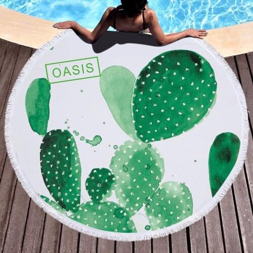 Tassels Beach Towel Beach Mat Botany Printed Watermelon Beach Blanket Picnic Blanket Bath Towel Bikini Cover-up