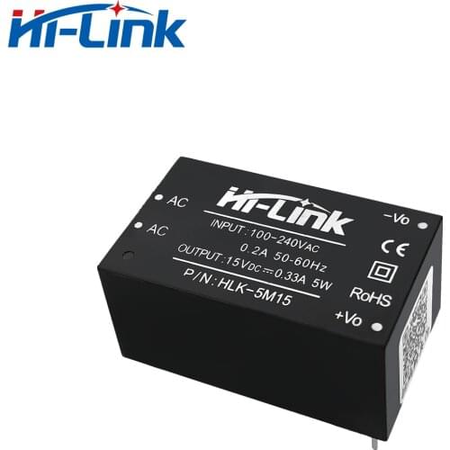 Free Shipping AC DC 5W 15V StepDown PCB Power Supply HiLink 5M15 220V