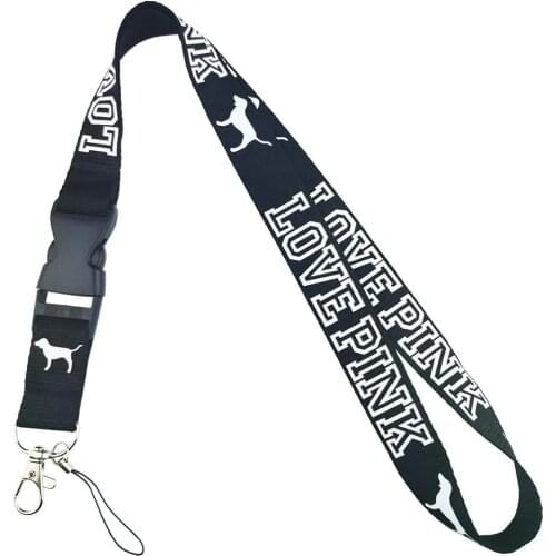 Lanyard Neck Strap Keychain ID Holder Keyring Keys (Black)