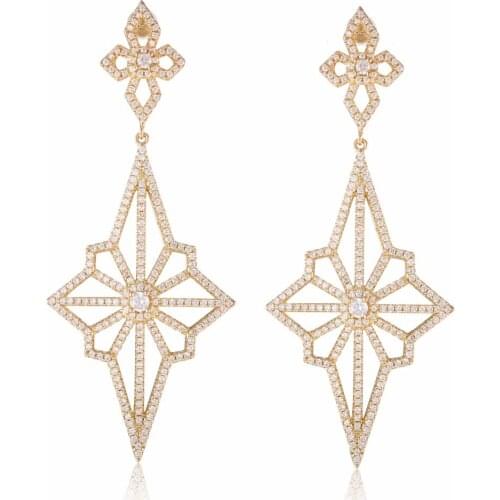 GrayBirds Copper With Zircon Luxury Earrings For Women Gift Jewelry Lozenge Long Earrings Best Gifts For Girls Firend MLE032