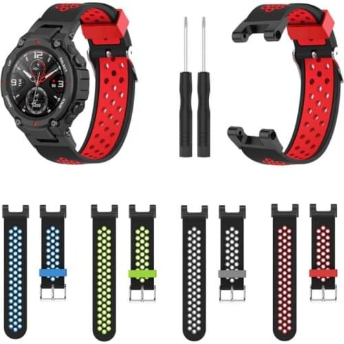 Silicone Strap For Huami Aamazfit T-Rex/ T-Rex Pro Bracelet Woven Elastic Band Replaceable Wrist Strap For Huami Aamazfit