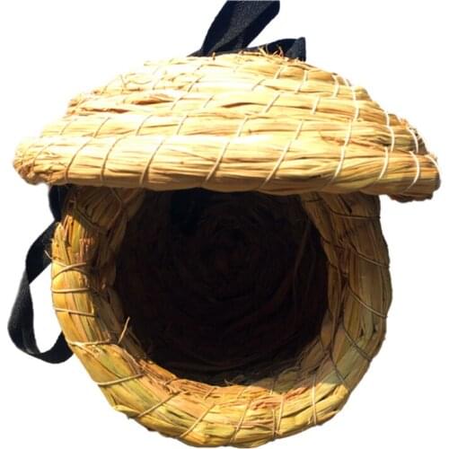 Straw Bird Nest Bird House Bird Box Garden Yard Outside Decoration Bird House Bird Nest Home Garden Pet Supplier