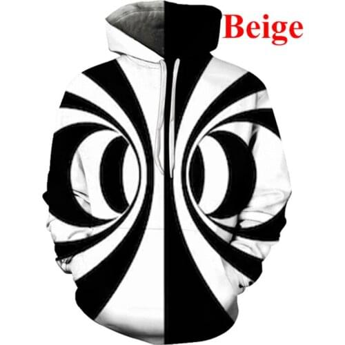 2021 Spring And Autumn Unisex Geometric Vertigo 3D Printing Hoodie Hooded Sweatshirt Fashion Cool Hypnotic Pullover Sportswear