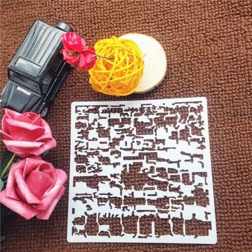13x14cm metope Scrapbook Stencils Spray Plastic Mold Shield DIY Cake Hollow Embellishment Printing Lace Ruler Valentine