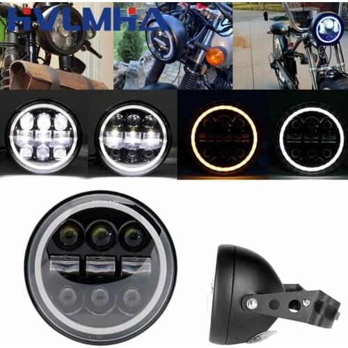 Universal Motorcycle 5.75" Headlight Light Bulb Bucket Housing For Harley Honda Yamaha Kawasaki 5-3/4" LED Headlamp