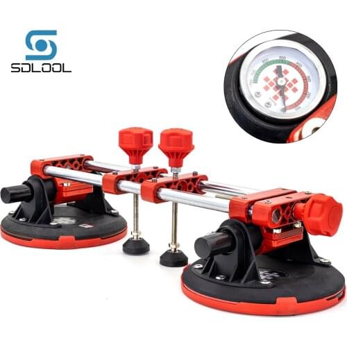 Seamless Stone Seam Setter 8 Inch Vacuum Suction Cup Setter with Pressure Guage for Tile Joint Leveling Hand Tool