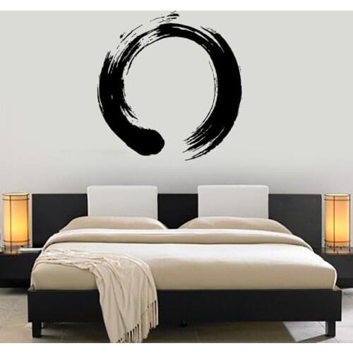 Personality Pattern Vinyl Wall Decal Yoga Wall Circle Enso Zen Calligraphy Japan Nirvana Stickers For Living Room Bedroom L234